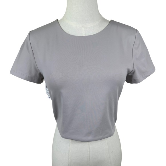 Babaton Tops - NWT Aritzia Babaton Contour Crew T-Shirt Womens L Opal Grey Double Layered Top